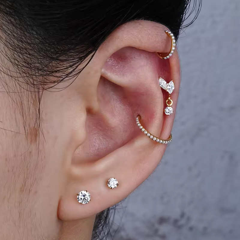 1PC G23 Titanium Ear Studs Int - Body Jewelry Implant Grade review and price