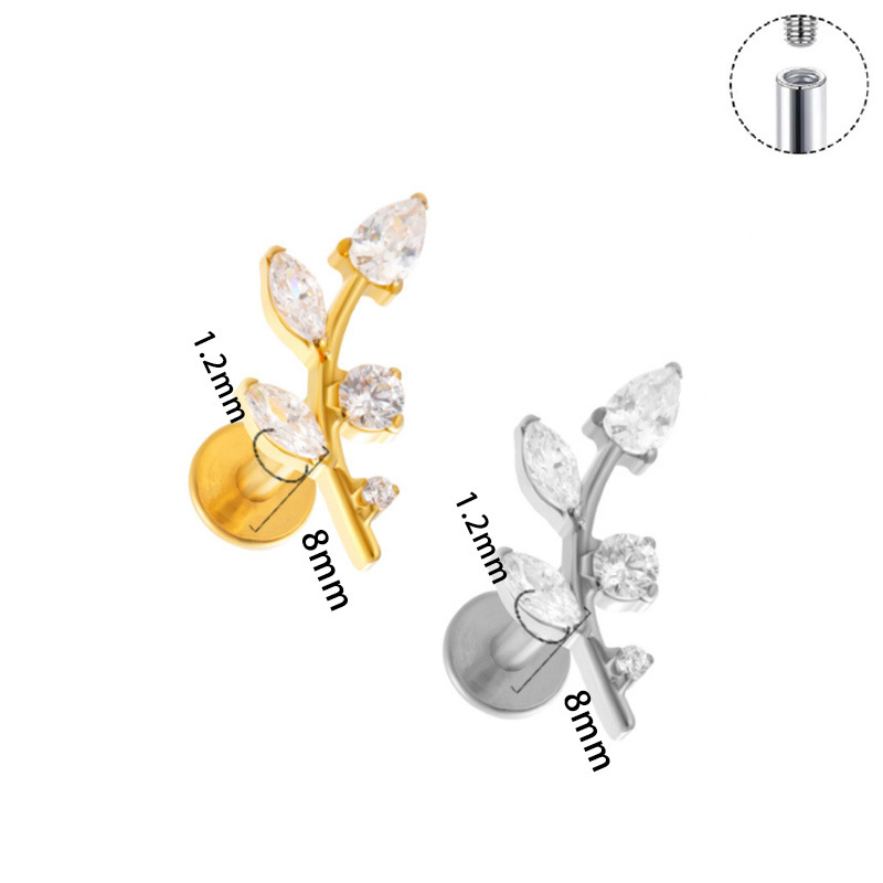1PC G23 Titanium Ear Studs Int - Body Jewelry Implant Grade review and price