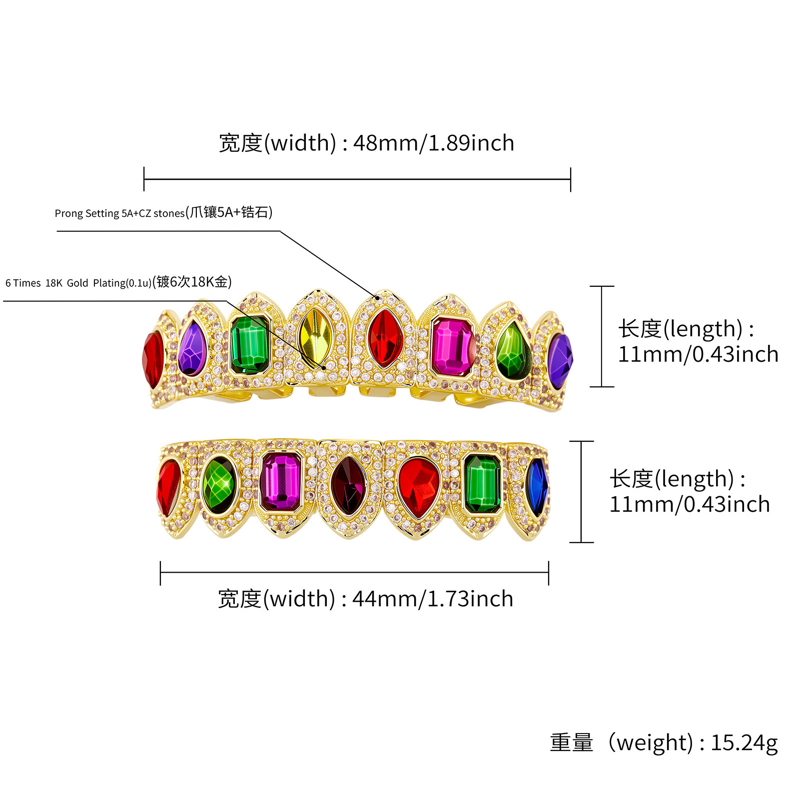 `Hip Hop Colorful Rhinestone T - Body Jewelry And Piercing review and price