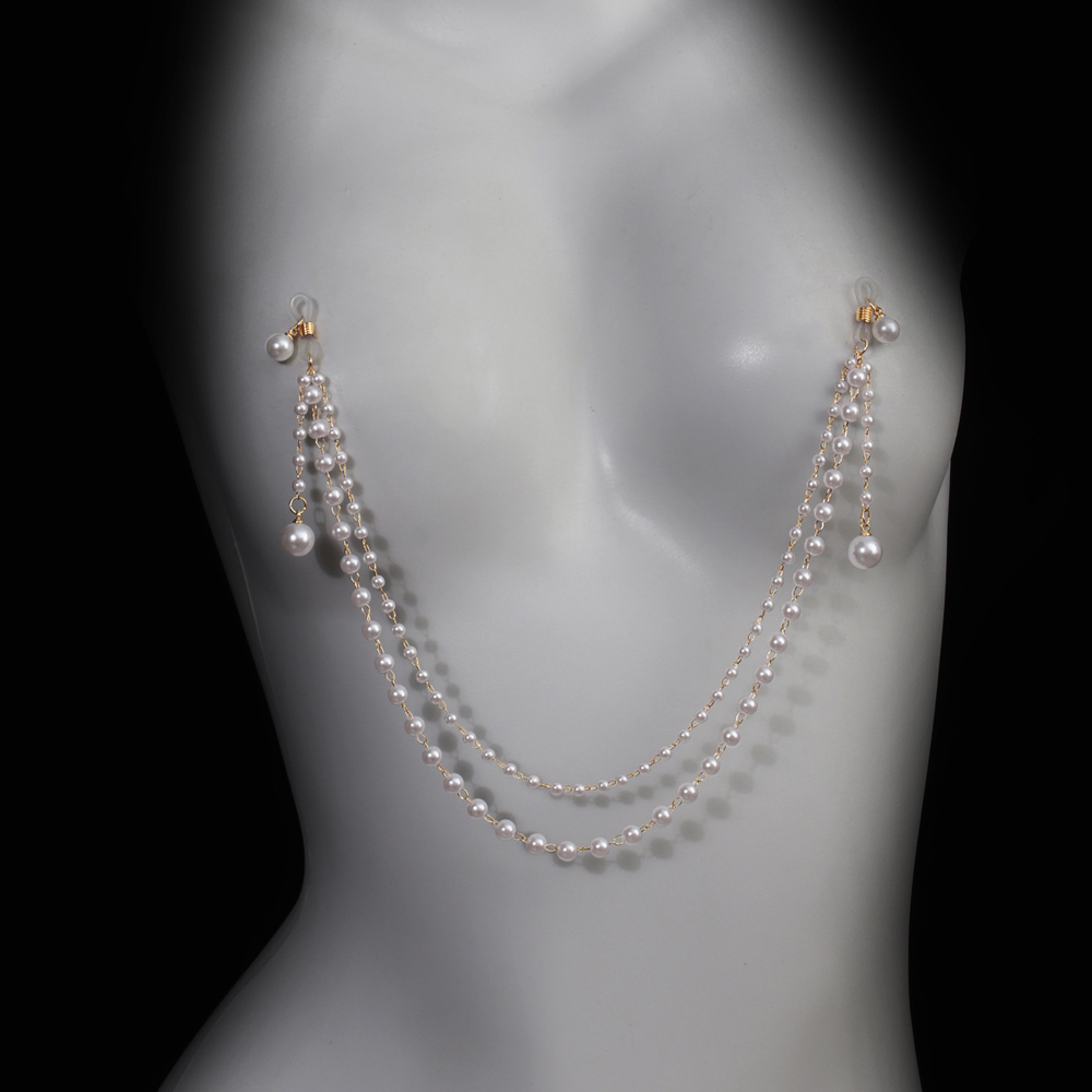 Imitation Pearl Tassel Chest C - Body Jewelry And Piercing review and price