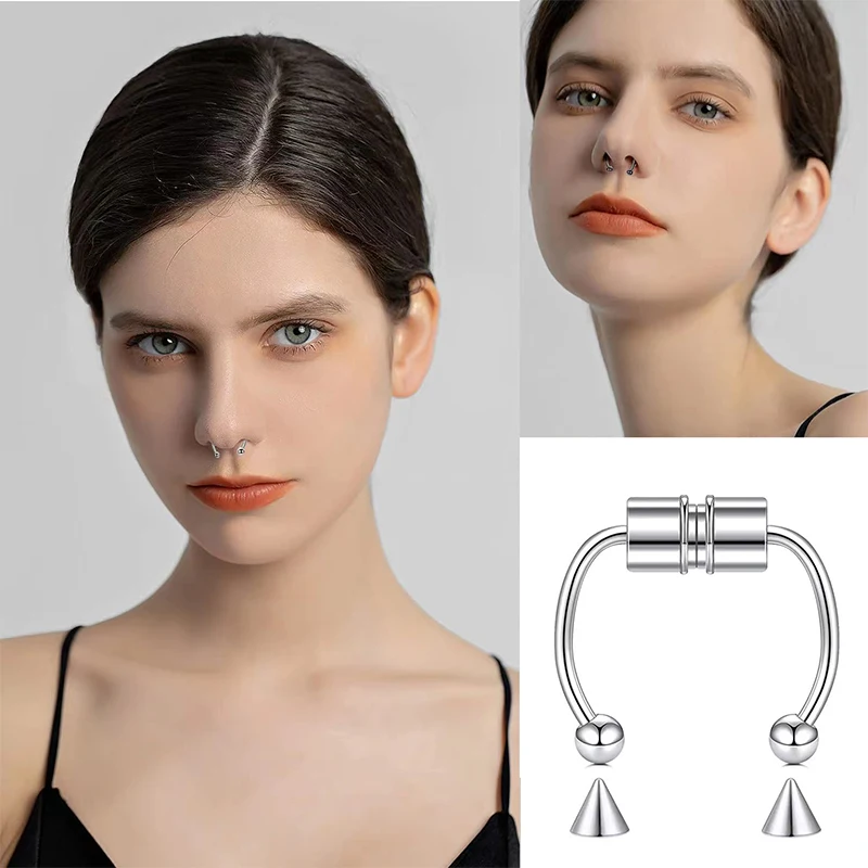 Fake Piercing Nose Ring Hoop S - Body Jewelry And Piercing review and price