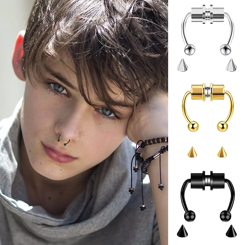 Fake Piercing Nose Ring Hoop S - Body Jewelry And Piercing review and price