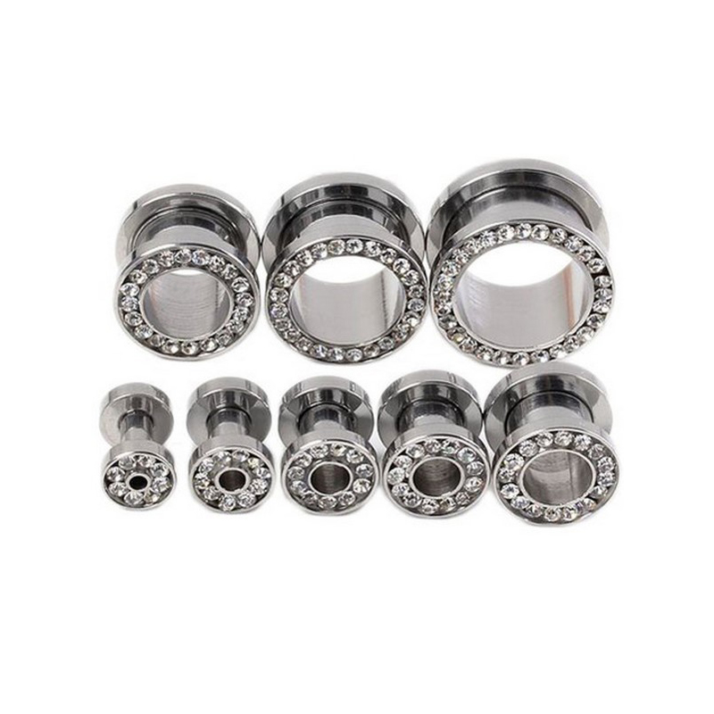 2 pcs/lot Crystal Ear Tunnel S - Body Jewelry Ear Gauges review and price