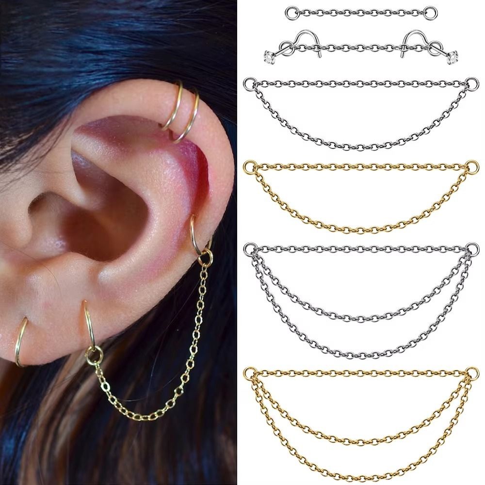 Fashion Titanium Nose Chain Do - Body Jewelry And Piercing review and price