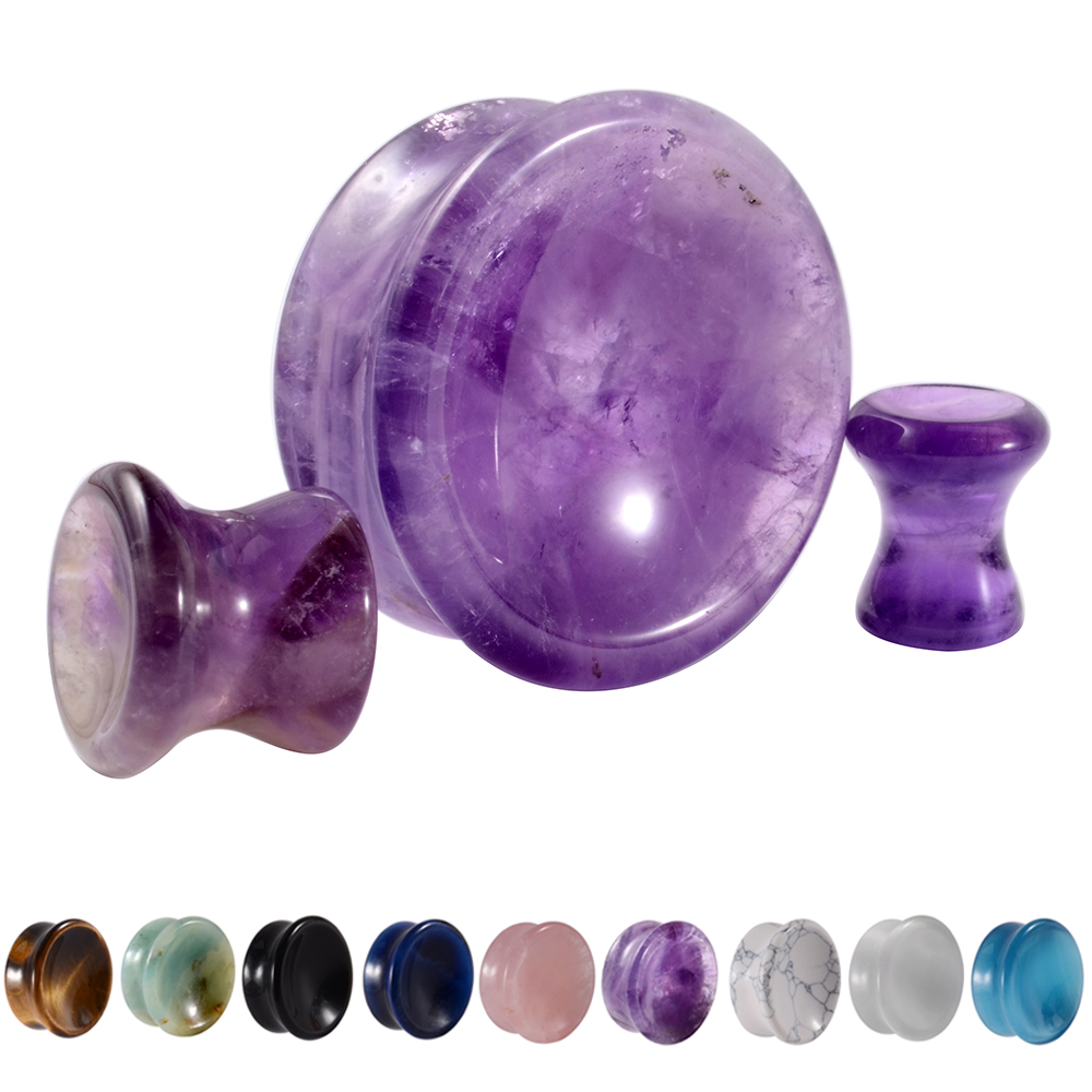 Pair Stone Ear Gauges Double F - Body Jewelry Ear Gauges review and price